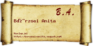Börzsei Anita névjegykártya