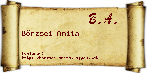 Börzsei Anita névjegykártya