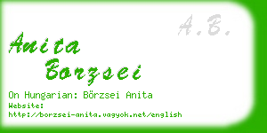 anita borzsei business card